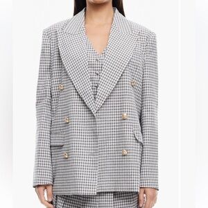 Lioness Palermo Check Double breasted blazer in vintage check
